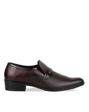 leather slip-on formal shoes