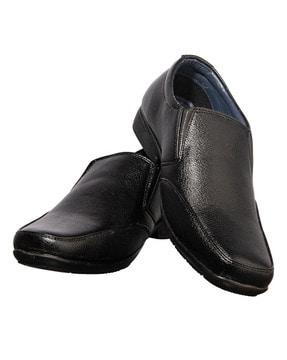 leather slip-on formal shoes