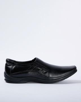 leather slip-on formal shoes