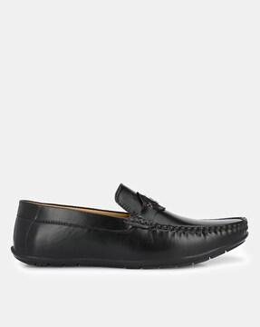 leather slip-on loafers