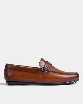 leather slip-on loafers