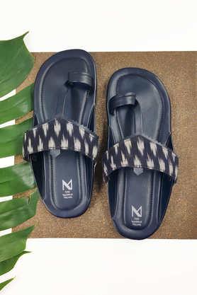 leather slip-on men's ethnic kolhapuris - black