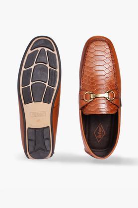 leather slip-on men's formal shoes - natural