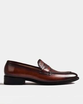 leather slip-on penny loafers