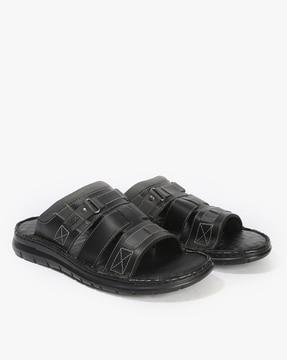 leather slip-on sandals