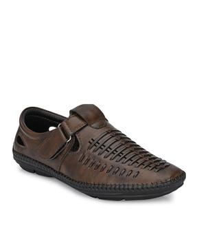 leather slip-on sandals