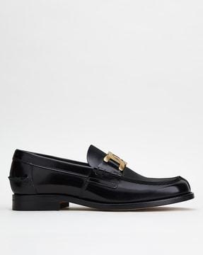 leather slip-on shoes