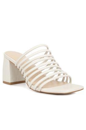 leather slip-on women casual wear sandals - off white