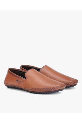 leather slipon men's casual shoes - natural