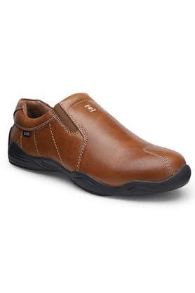 leather slipon men's casual shoes - tan