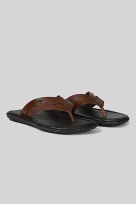 leather slipon men's slippers - natural