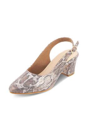 leather slipon women's casual wear mules - champagne