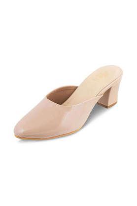 leather slipon women's casual wear mules - natural