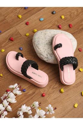 leather slipon women's casual wear sandals - pink