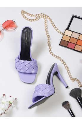 leather slipon women's casual wear sandals - purple