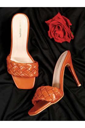 leather slipon women's casual wear sandals - tan
