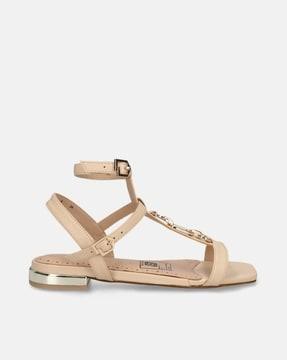 leather square-toe slingback sandals