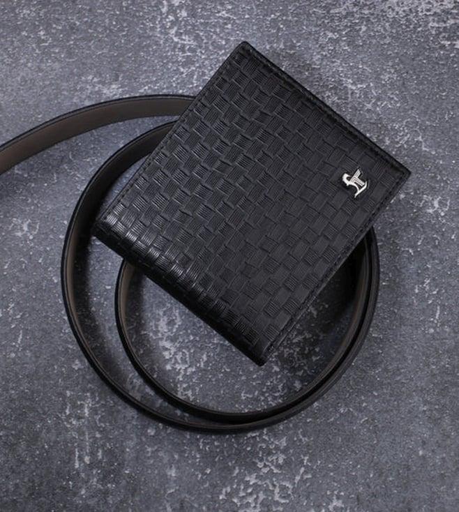 leather talk black premium italian square diamond wallet