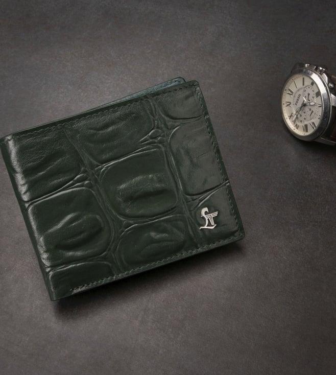leather talk green great dane wallet for men