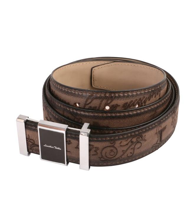 leather talks grey genuine leather crawford belt - size - 38