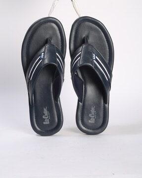 leather thong-strap flip-flops