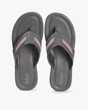 leather thong-strap flip-flops