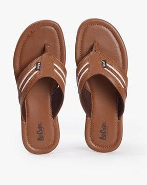 leather thong-strap flip-flops