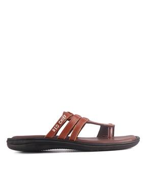 leather toe-ring flip-flops