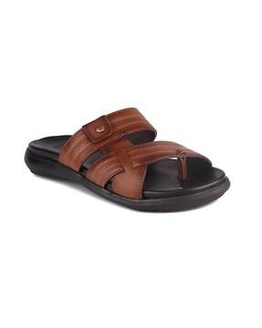 leather toe-ring flip-flops