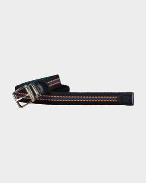 leather trimmed reversible elastic belt