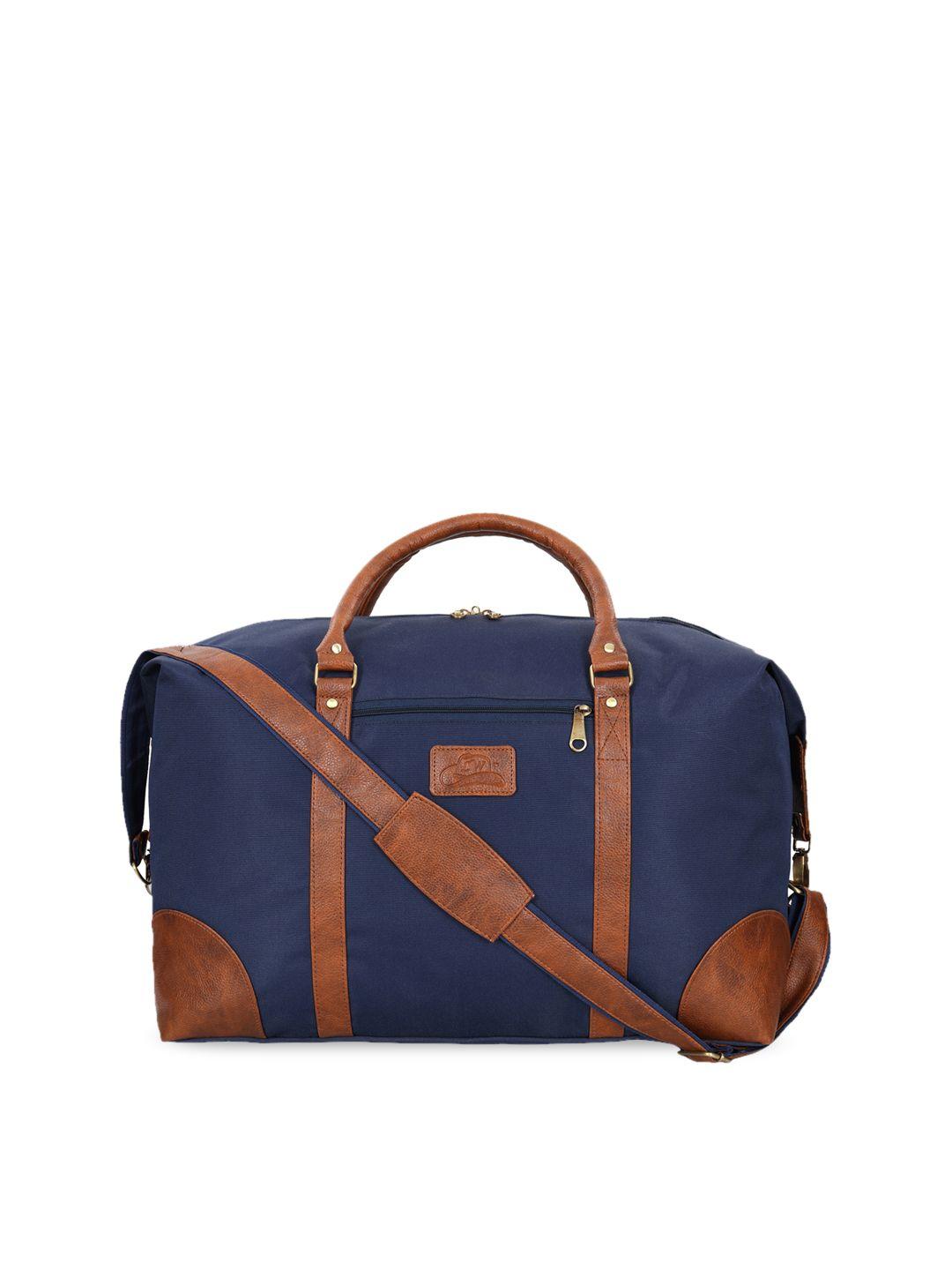 leather world unisex blue solid duffel bag