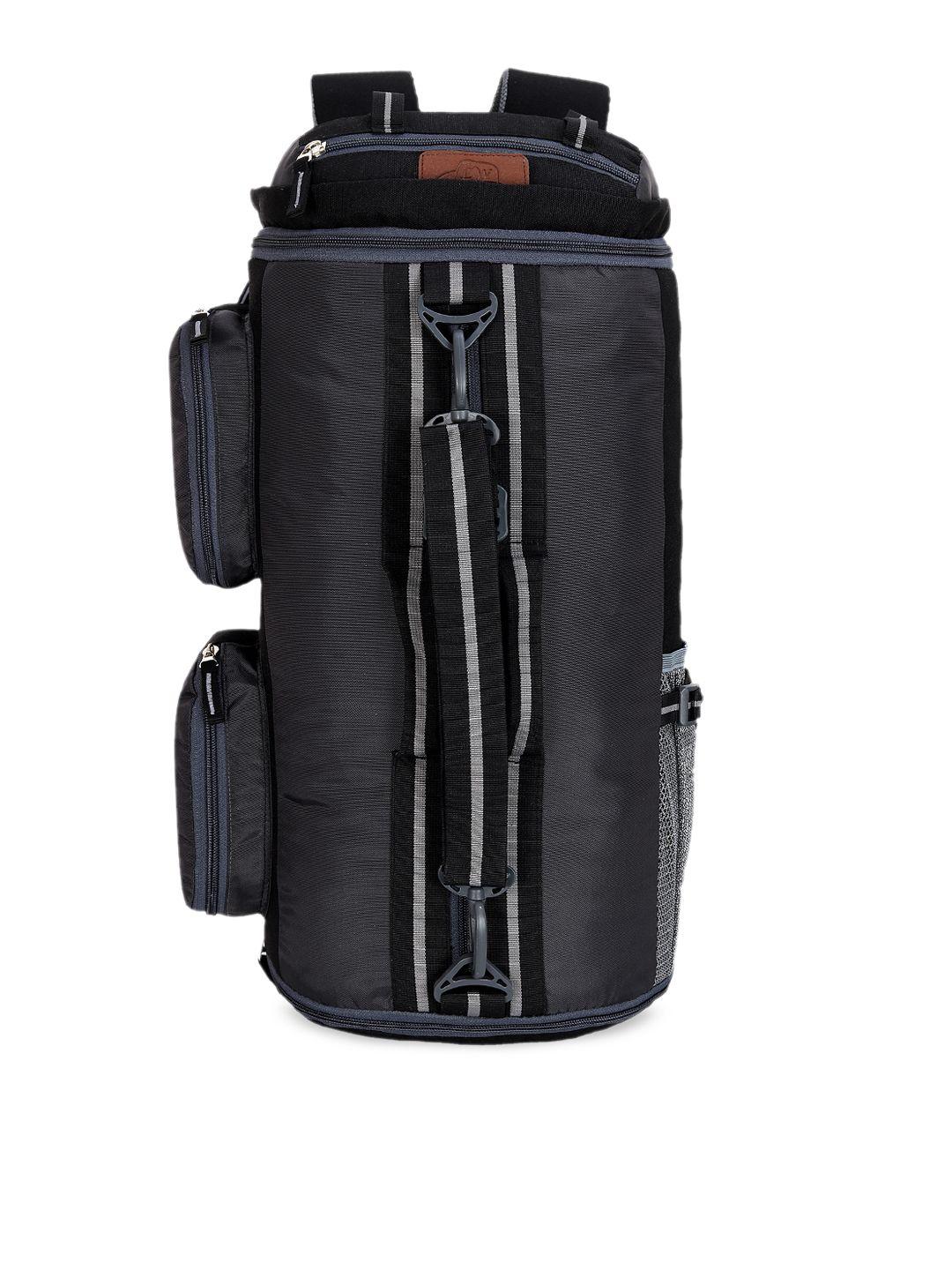 leather world unisex grey & black colourblocked medium 20 litre rucksack