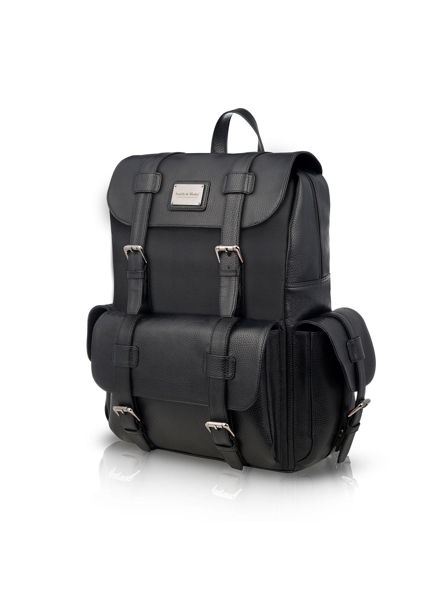 leatherette backpack black toretto