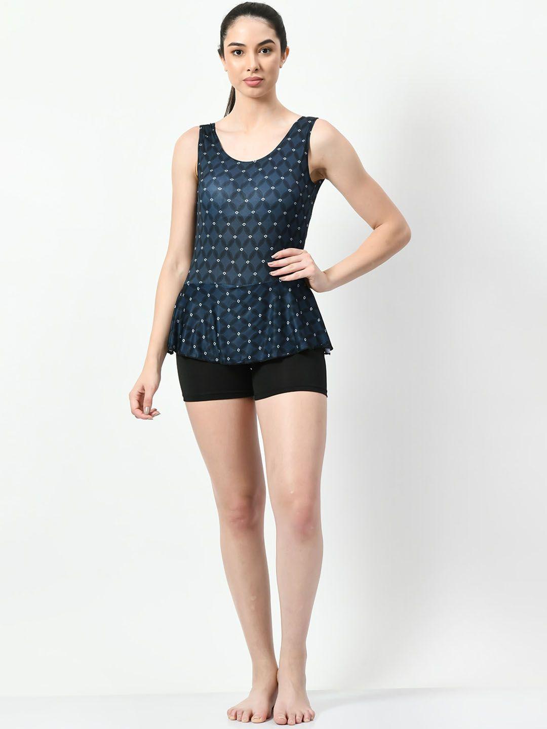 lebami geometric printed padded swimming dress