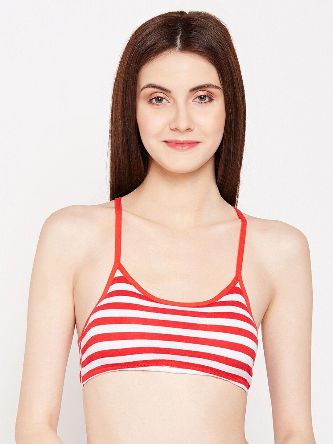 lebami red & white striped lightly padded sports bra 531_stripes_red_30a