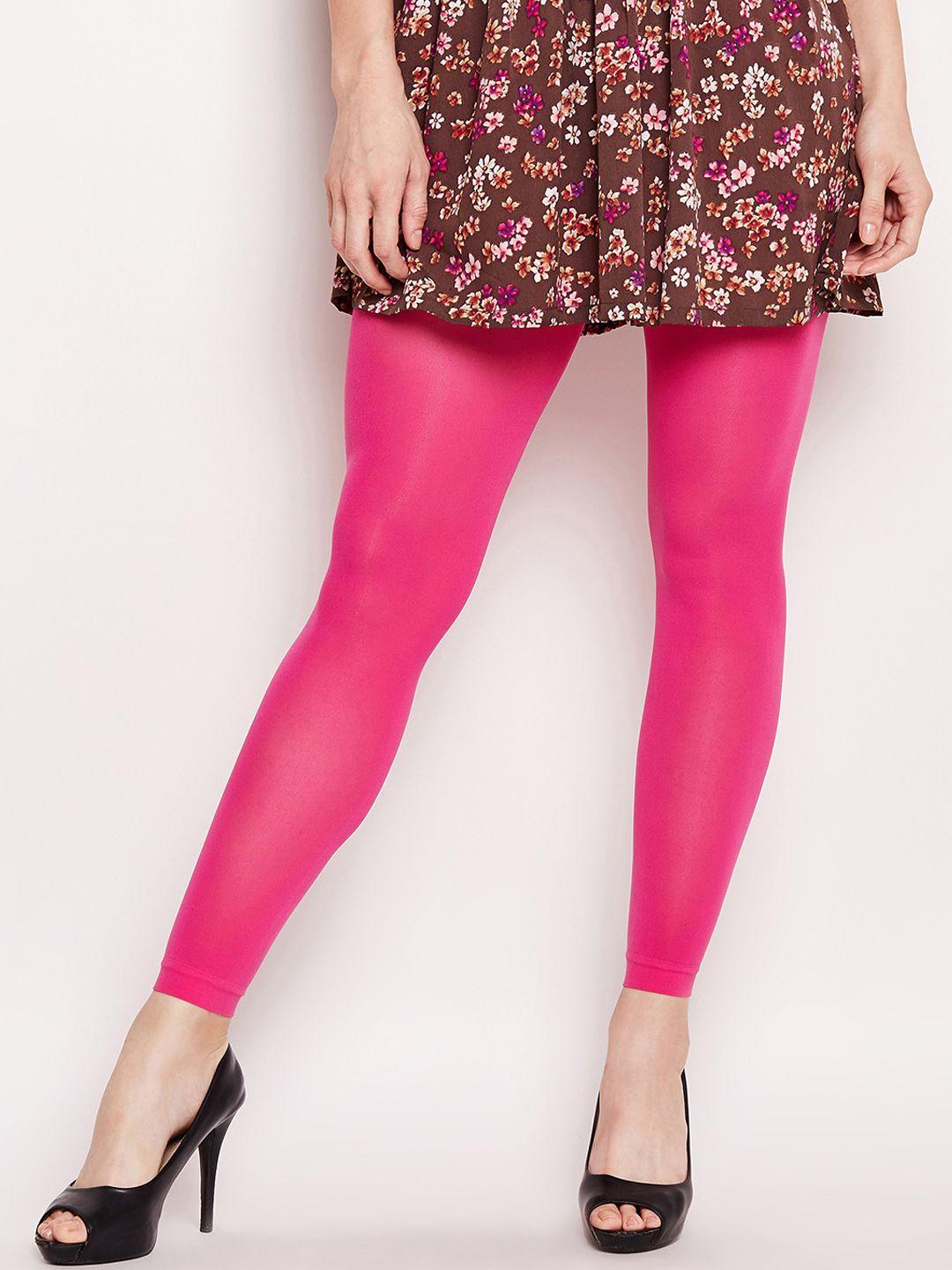 lebami women pink solid stockings