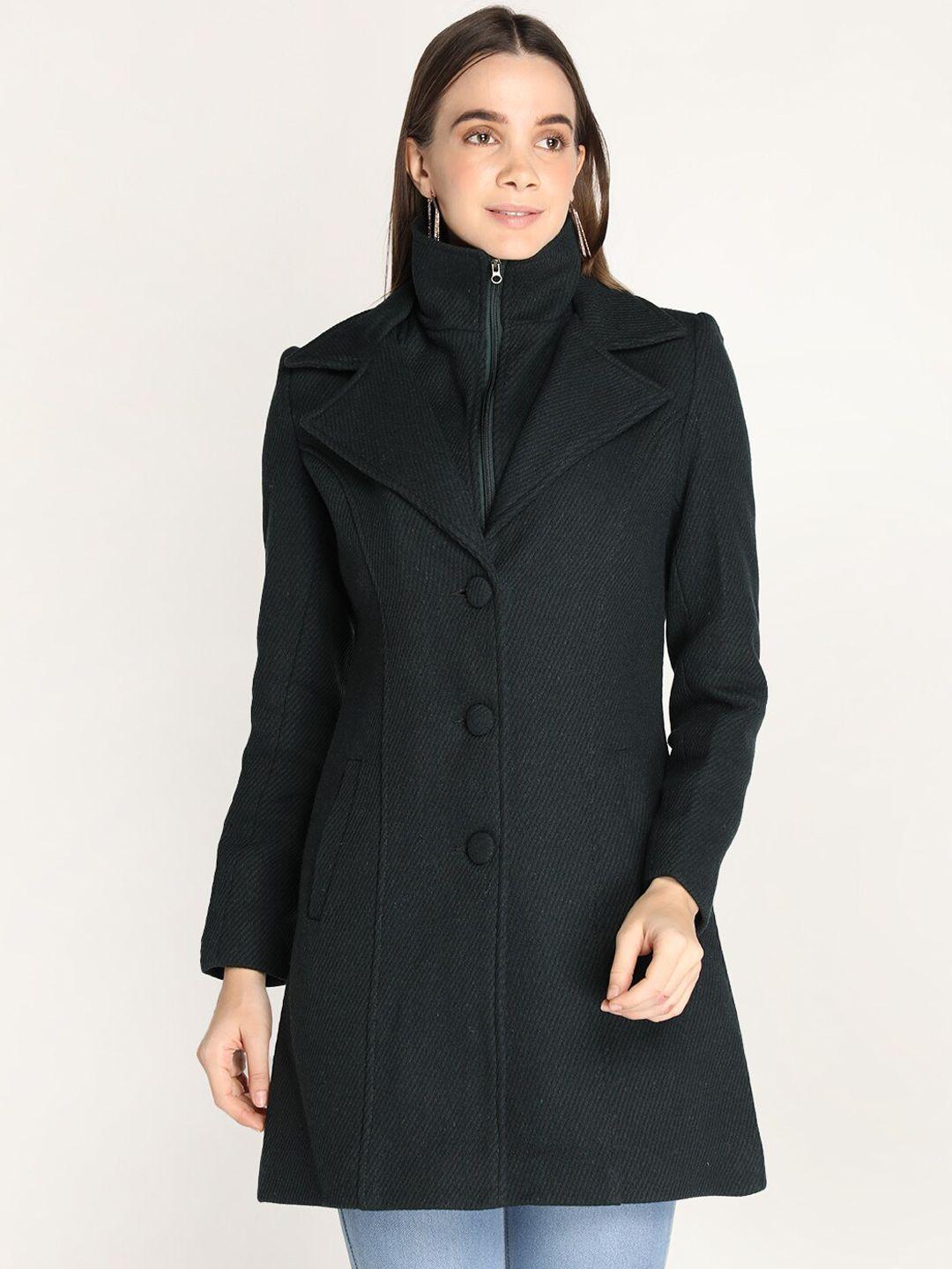 lebork women black solid winter wear coats