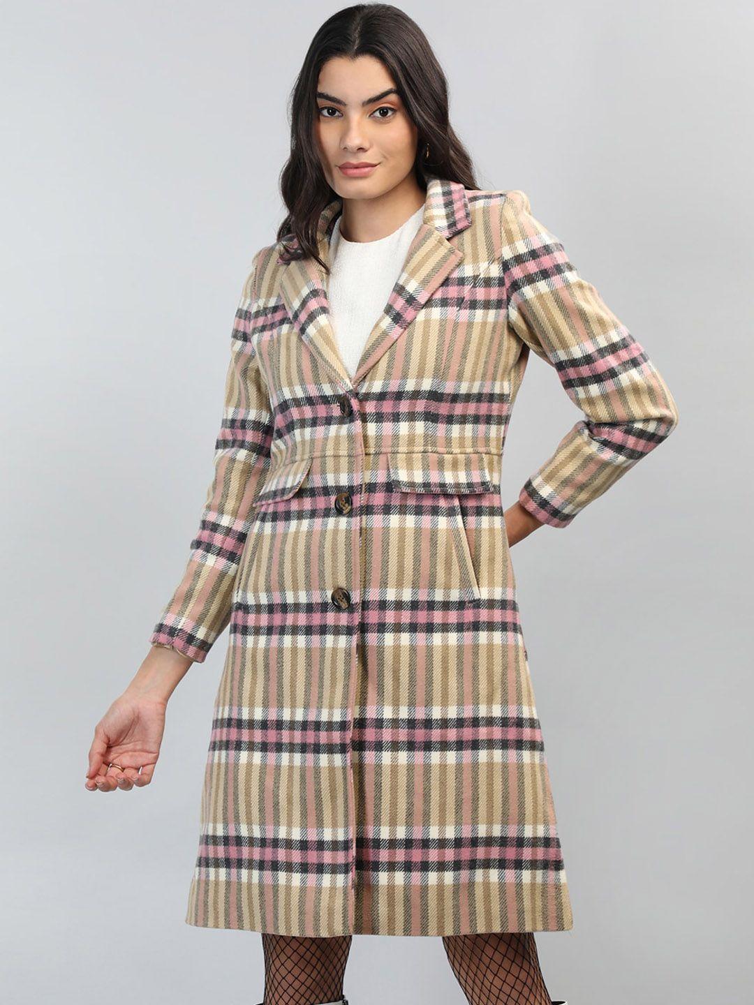 lebork checked single breasted overcoat