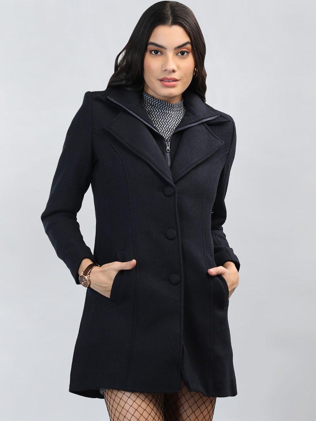 lebork double collar single-breasted wool overcoat