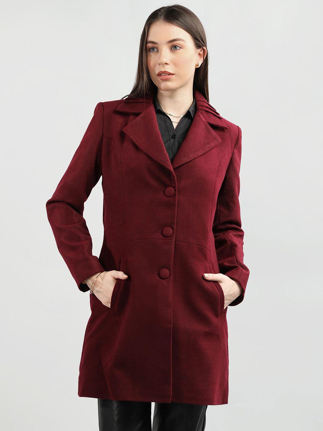 lebork notched lapel woollen single-breasted overcoat