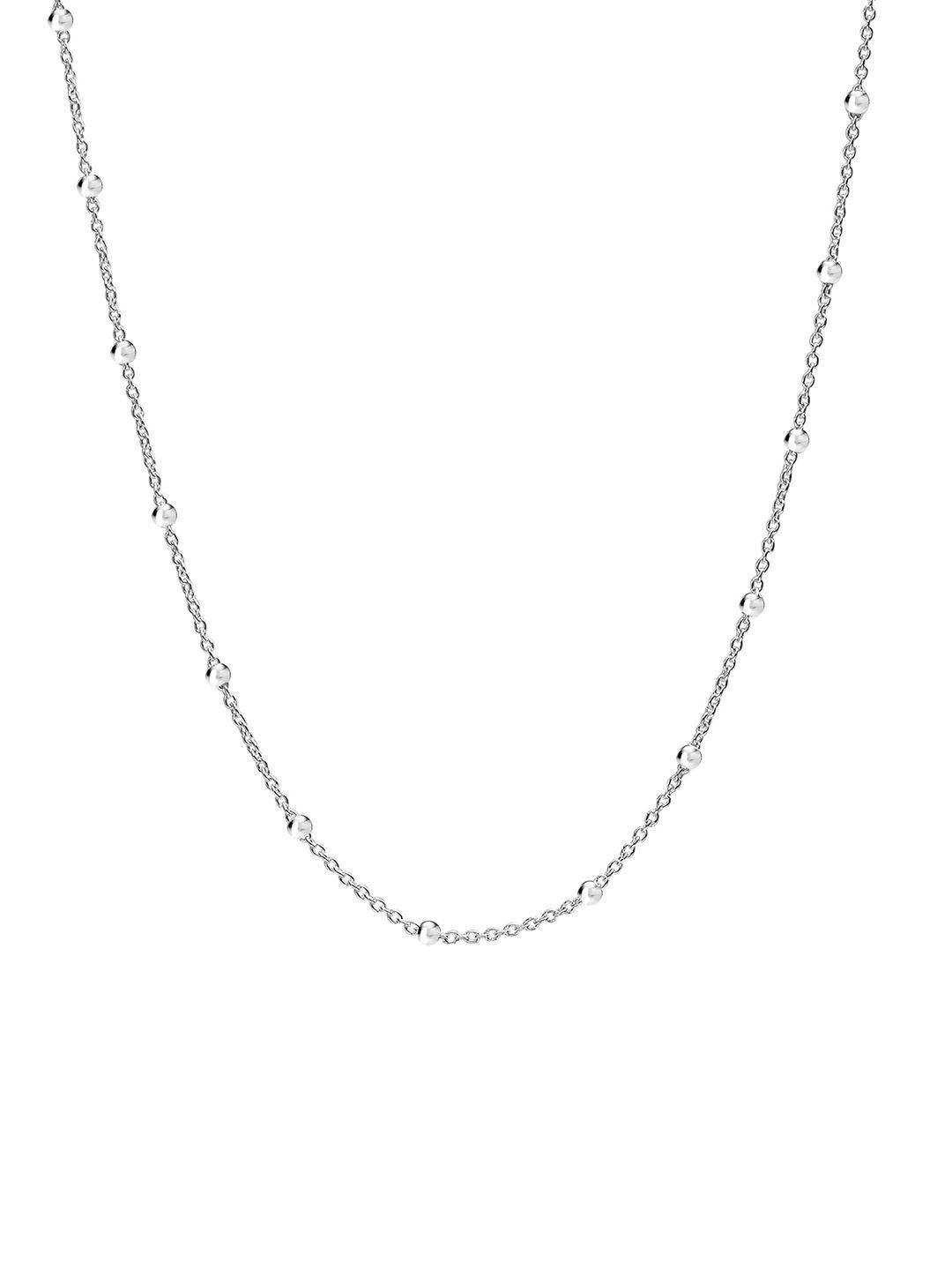 lecalla 925 sterling silver rhodium-plated cubic zirconia studded necklace