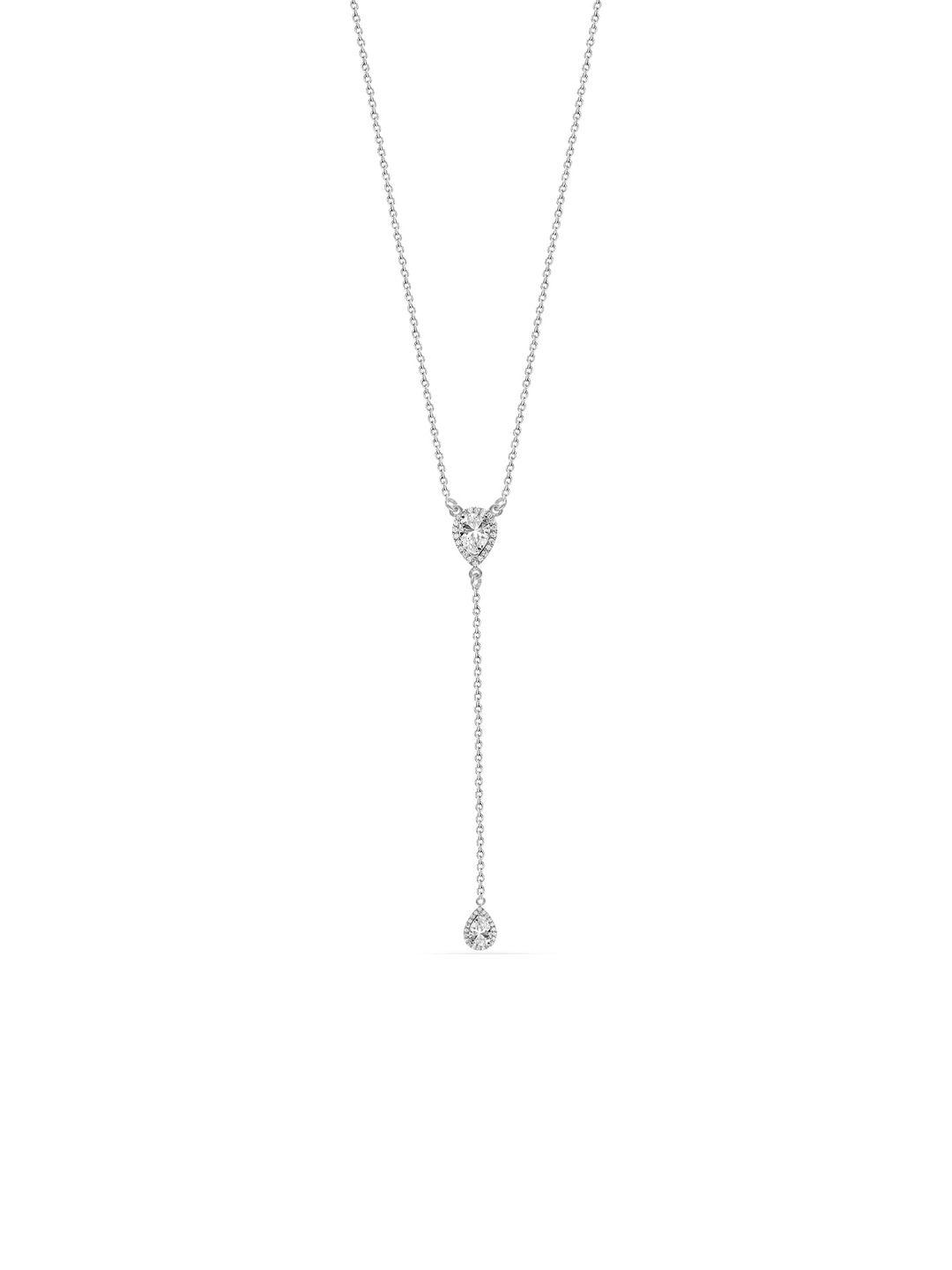 lecalla 925 sterling silver rhodium-plated cubic zirconia studded necklace