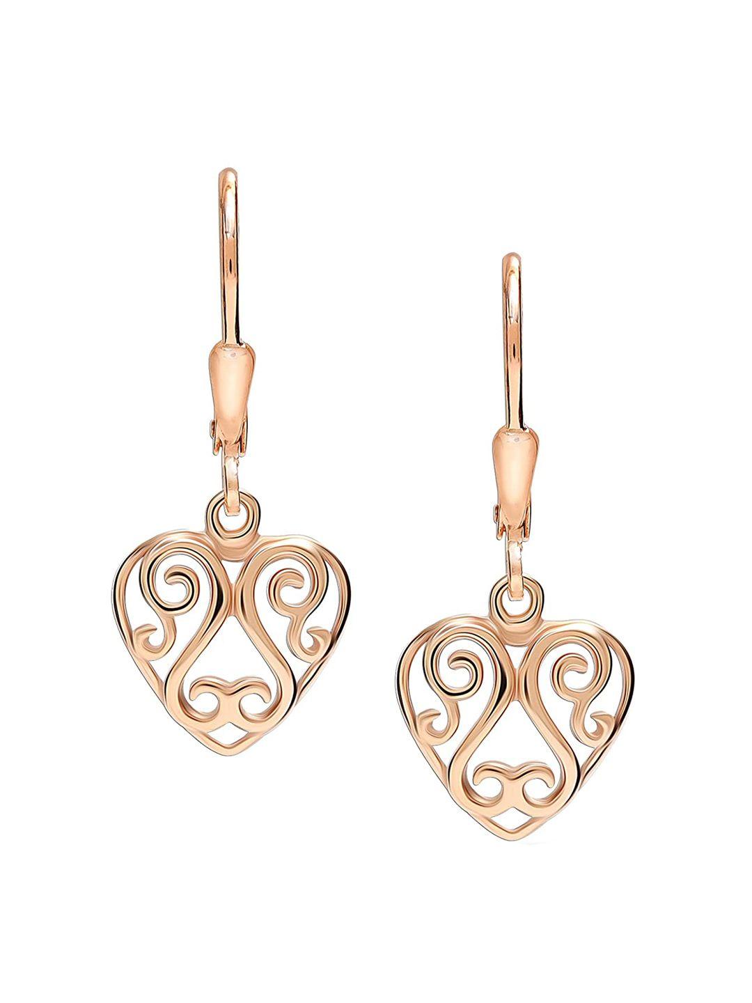 lecalla gold-toned heart shaped drop earrings