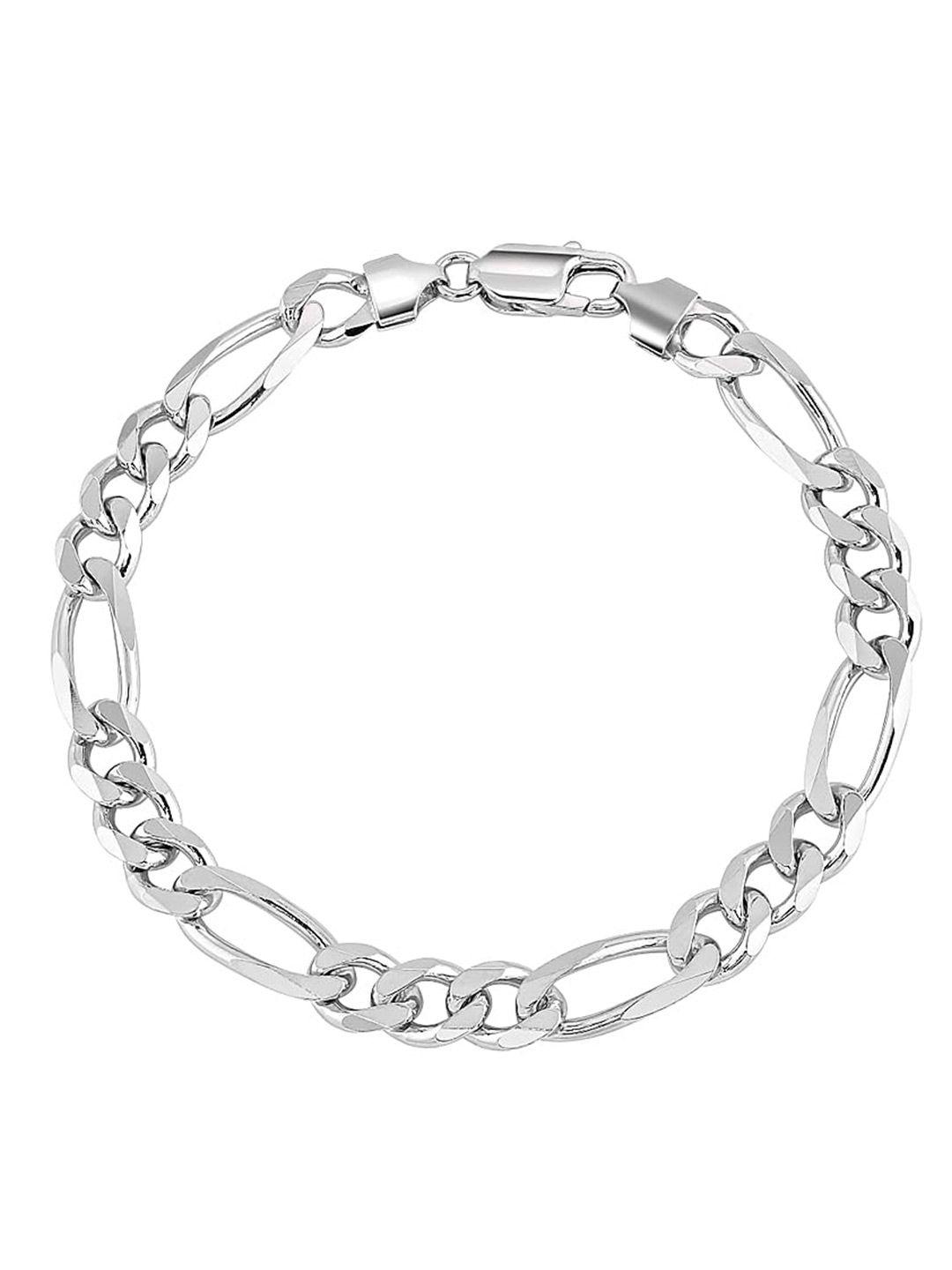 lecalla men 925 sterling silver rhodium plated link bracelet