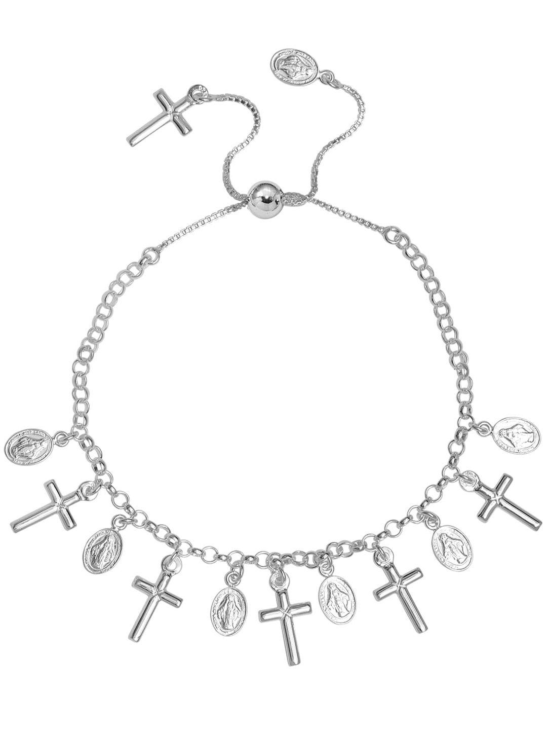 lecalla rhodium-plated 925 sterling silver charm bracelet