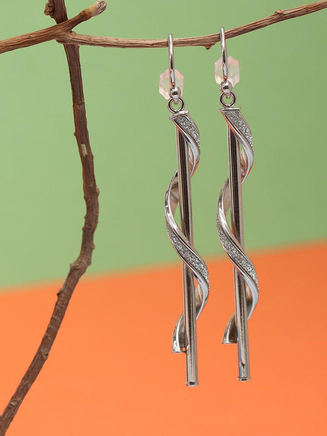 lecalla rhodium-plated 925 sterling silver contemporary drop earrings