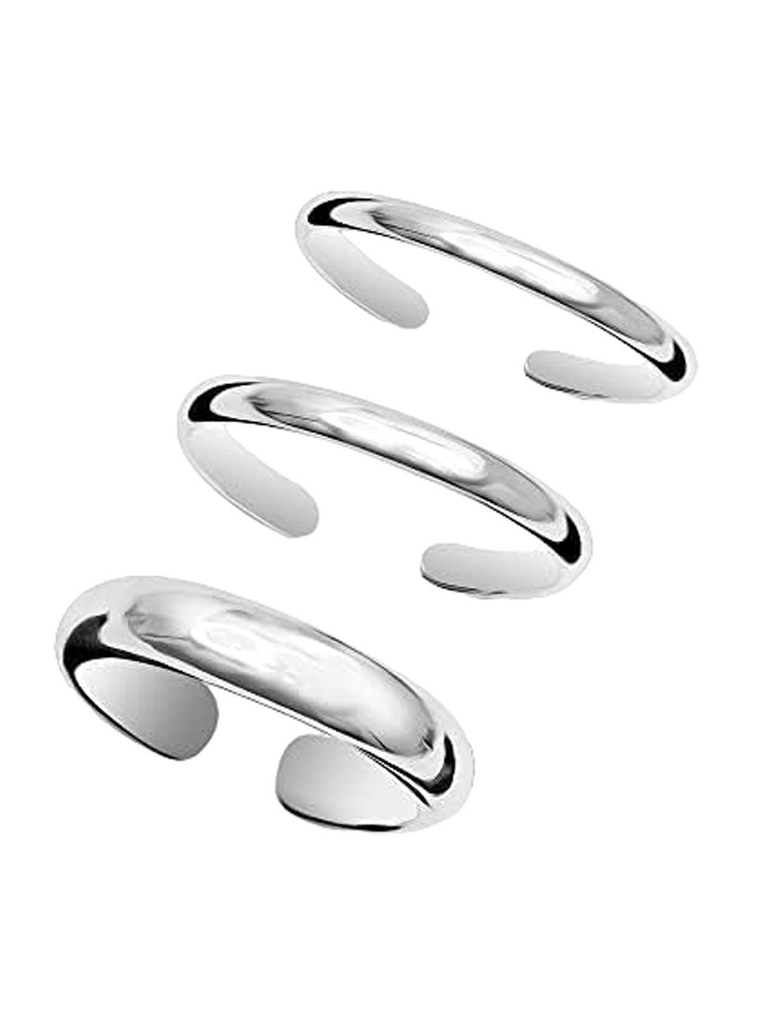 lecalla rhodium-plated handcrafted toe rings