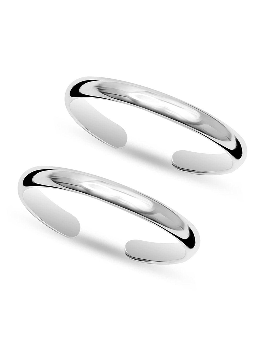 lecalla rhodium-plated handcrafted toe rings