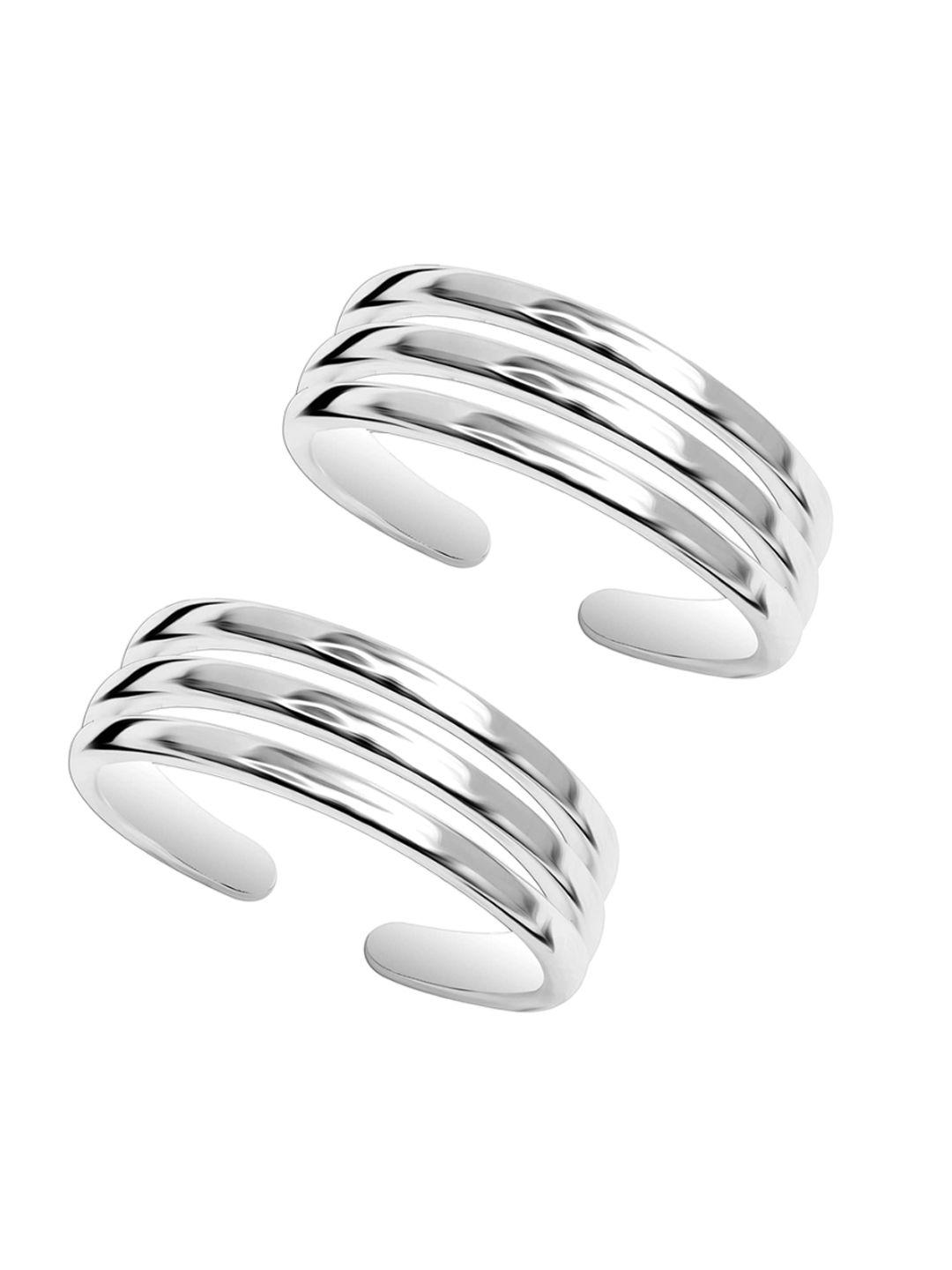 lecalla rhodium-plated handcrafted toe rings