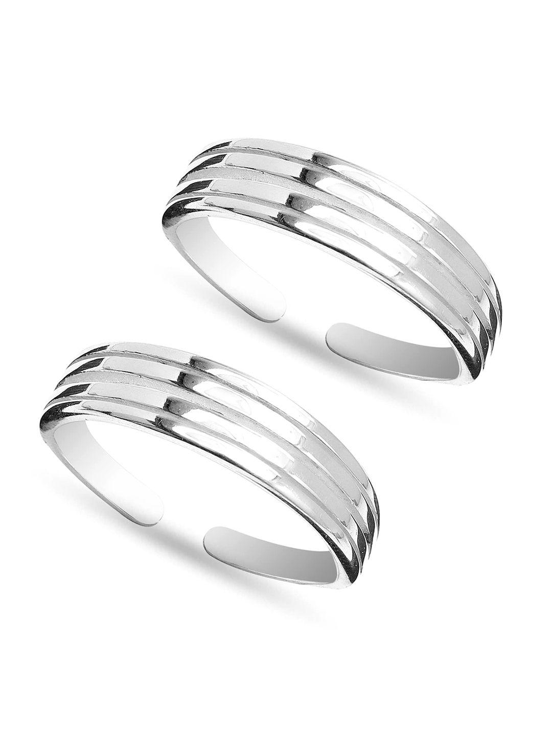 lecalla rhodium-plated handcrafted toe rings